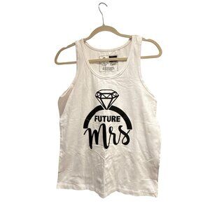 Bridal Tank Top Future Mrs White Sleeveless Shirt Large Wedding Gift